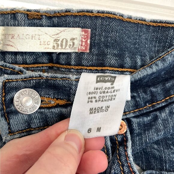 LEVI'S LEVIS Straight Leg 505 Jeans Dark Wash ish Distressed Straight Leg Jean 6 - Picture 4 of 16